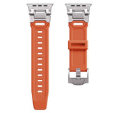 Apple Watch 42mm / 44mm / 45mm / 49mm - Rugged Silicone Strap with Flexible Metal Connector