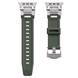 Apple Watch 42mm / 44mm / 45mm / 49mm - Rugged Silicone Strap with Flexible Metal Connector