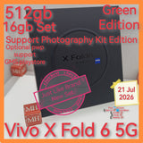 512gb 16gb latest Vivo X Fold 6 5G green pwp photography kit support GMS playstore full set