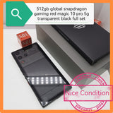 512gb global snapdragon red magic 10 Pro 5G transparent black gaming full set