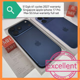 512gb 61 cycles 2027 warranty apple iphone 17 Pro Max 5G blue warranty full set