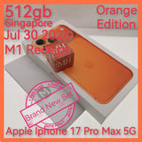 512gb 30 jul M1 Receipt Singapore apple iphone 17 Pro Max 5G orange warranty new set