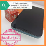 512gb usa apple iphone 12 Pro Max 5G blue with case set