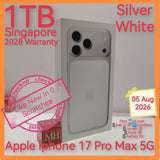 1tb 2028 warranty Singapore apple iphone 17 Pro Max 5G silver white warranty full set