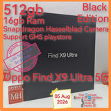 512gb 16gb Oppo Find X9 Ultra 5G black snapdragon hasselblad camera GMS playstore full set