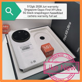 512gb 2028 jun Singapore Oppo Find X9 Ultra 5G black snapdragon hasselblad camera warranty full set