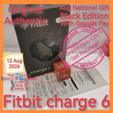 Original Authentic 10 Aug gift Singapore Fitbit charge 6 black warranty full set