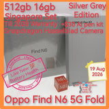 512gb 2028 warranty Singapore Oppo Find N6 5G snapdragon hasselblad camera silver pwp Ai pen kit warranty full set