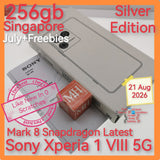 256gb july+freebies Singapore official receipt Sony Xperia 1 VIII 5G Mark 8 snapdragon silver warranty full set