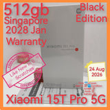 512gb 2028 warranty Singapore Xiaomi 15T Pro 5G black Leica camera warranty full set