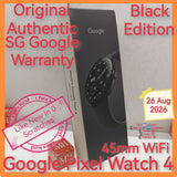 Original Authentic Singapore warranty google pixel watch 4 45mm WiFi black warranty full set