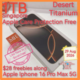 1tb with apple car+ Singapore apple iphone 16 pro max 5g desert titanium with freebies warranty full set