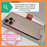 1tb with apple car+ Singapore apple iphone 16 pro max 5g desert titanium with freebies warranty full set