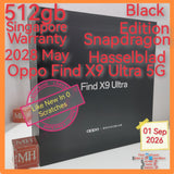 512gb 2028 May warranty Singapore Oppo Find X9 Ultra 5G black snapdragon hasselblad camera warranty full set