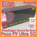 512gb Singapore Poco F9 Ultra 5G red burgundy snapdragon sound by Bose warranty full set