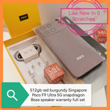 512gb Singapore Poco F9 Ultra 5G red burgundy snapdragon sound by Bose warranty full set