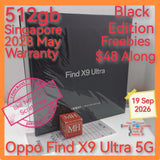 512gb 2028 may $48 freebies Singapore Oppo Find X9 Ultra 5G black snapdragon hasselblad camera warranty full set