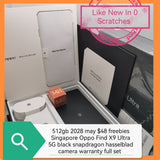 512gb 2028 may $48 freebies Singapore Oppo Find X9 Ultra 5G black snapdragon hasselblad camera warranty full set
