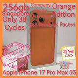 256gb $48 freebies only 38 cycles Singapore apple iphone 17 Pro Max 5G orange full set