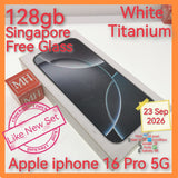 128gb Singapore apple iphone 16 Pro 5G white titanium full set