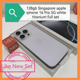 128gb Singapore apple iphone 16 Pro 5G white titanium full set