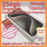 256gb Singapore apple iphone 15 Pro Max 5G natural titanium freebies full set