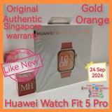 Original Authentic Singapore Huawei Watch Fit 5 Pro gold orange warranty full set