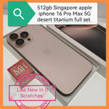 512gb Singapore apple iphone 16 Pro Max 5G desert titanium full set