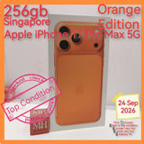 256gb Singapore official apple iphone 17 Pro Max 5G orange full set