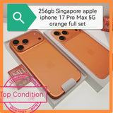 256gb Singapore official apple iphone 17 Pro Max 5G orange full set