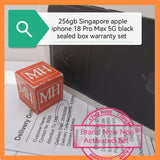 256gb official Singapore apple iphone 18 Pro Max 5G black sealed warranty new set