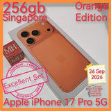 256gb Singapore official apple iphone 17 Pro 5G orange full set
