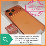 256gb Aug gift $58 freebies 2 cycles Singapore apple iphone 17 Pro Max 5G orange warranty full set
