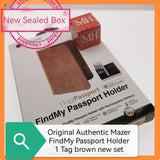 Original Authentic Mazer FindMy Passport Holder 1 Tag brown new set