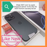 256gb 2027 care+ by apple Singapore iphone 16 Pro Max 5G black titanium warranty full set