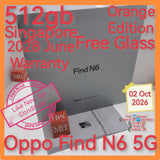 512gb 2028 jun Singapore Oppo Find N6 5G Fold snapdragon hasselblad camera orange warranty full set