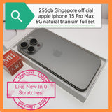 256gb Singapore apple iphone 15 Pro Max 5G natural titanium full set