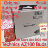 Original Authentic Singapore Technics AZ100 buds black received 2026 mid warranty full set