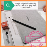 128gb Singapore Samsung Tab S6 Lite 2024 grey with along s pen full set