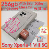 256gb with freebies Singapore official Sony Xperia 1 VIII 5G Mark 8 snapdragon silver warranty full set