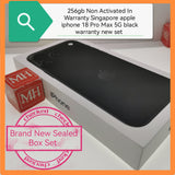 256gb Non Activated In Warranty Singapore apple iphone 18 Pro Max 5G black warranty new set