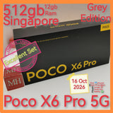 512gb 12gb Singapore Poco X6 Pro 5G grey full set