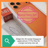 256gb Oct 22 receipt Singapore apple iphone 17 Pro Max 5G orange warranty new set