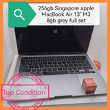 256gb M3 Chip 13" apple MacBook Air grey full set