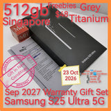 512gb 2027 sep Singapore Samsung s25 ultra 5g grey with freebies warranty full set