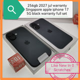 256gb 2027 july Singapore apple iphone 17 5G black warranty full set