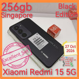256gb Singapore Xiaomi Redmi 15 5g black with case set
