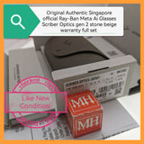 Original Authentic Ray-Ban Meta Ai Glasses Scriber Optics gen 2 stone beige warranty full set