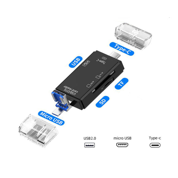 Multifunctional Card Reader OTG USB MicroUSB Type-C SD TF Card