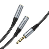 Hoco. UPA21 2-in-1 3.5mm Audio Adapter Braided Cable (male to 2-female) 25cm